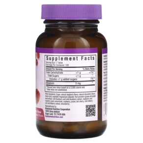 Thành phần vi chất của Bluebonnet Nutrition Earth Sweet Chewables Melatonin Raspberry 5 mg 120 Chewable Tablets 743715009974