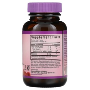 Thành phần vi chất của Bluebonnet Nutrition Earth Sweet Chewables Melatonin Raspberry 5 mg 60 Chewable Tablets 743715009967