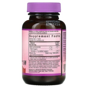 Thành phần vi chất của Bluebonnet Nutrition EarthSweet Chewables CellularActive Methylcobalamin Raspberry 5.000 mcg 60 Chewable Tablets 743715004436