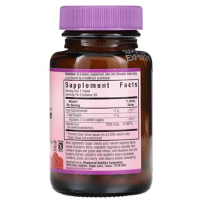 Thành phần vi chất của Bluebonnet Nutrition EarthSweet Chewables Methylcobalamin Raspberry 1.000 mcg 60 Chewable Tablets 743715004412