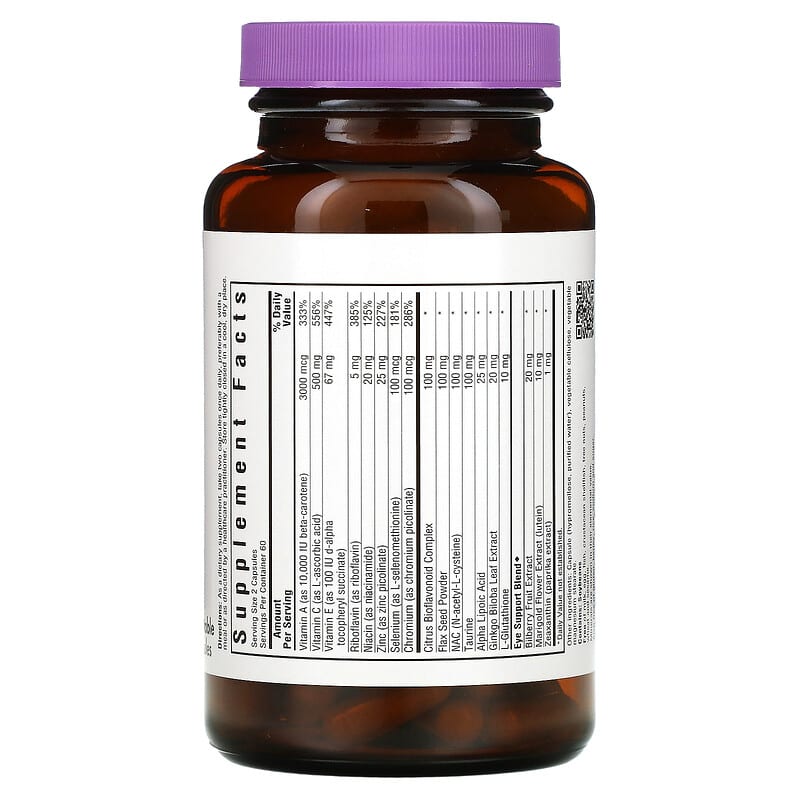 Bluebonnet Nutrition Eye Antioxidant 120 Vegetable Capsules 2 Thành phần vi chất của Bluebonnet Nutrition Eye Antioxidant 120 Vegetable Capsules 743715003422