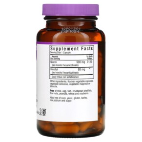 Thành phần vi chất của Bluebonnet Nutrition Flush-Free Niacin 500 mg 120 Vegetable Capsules 743715004641