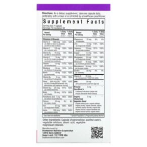 Thành phần vi chất của Bluebonnet Nutrition Ladies One Whole Food- Based Multiple Prenatal 60 Vegetable Capsules 743715001718