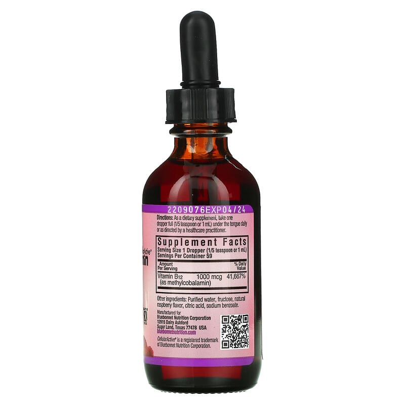 Bluebonnet Nutrition Liquid CelluarActive Methylcobalamin Vitamin B12 Raspberry 1.000 mcg 2 fl oz (59 ml) 2 Thành phần vi chất của Bluebonnet Nutrition Liquid CelluarActive Methylcobalamin Vitamin B12 Raspberry 1.000 mcg 2 fl oz (59 ml) 743715004399