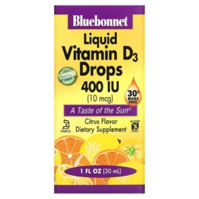 Thực phẩm chức năng Bluebonnet Nutrition Liquid Vitamin D3 Drops Citrus 10 mcg (400 IU) 1 fl oz (30 ml) 743715003729