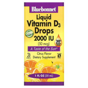 Thực phẩm chức năng Bluebonnet Nutrition Liquid Vitamin D3 Drops Citrus 50 mcg (2.000 IU) 1 fl oz (30 ml) 743715003767