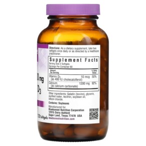 Bluebonnet Nutrition Milk-Free Calcium & Vitamin D3 600 mg 120 Softgels 3 Thành phần vi chất của Bluebonnet Nutrition Milk-Free Calcium & Vitamin D3 600 mg 120 Softgels 743715007048