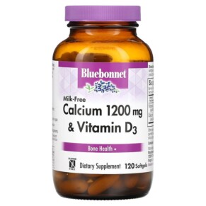 Thực phẩm chức năng Bluebonnet Nutrition Milk-Free Calcium & Vitamin D3 600 mg 120 Softgels 743715007048