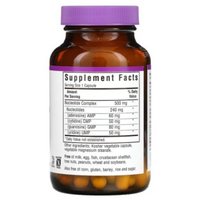 Thành phần vi chất của Bluebonnet Nutrition Nucleotide Complex RNA / DNA 60 Vegetable Capsules 743715012646