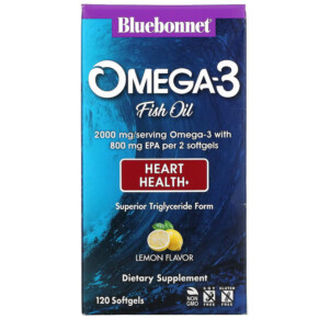 Thực phẩm chức năng Bluebonnet Nutrition Omega-3 Fish Oil Heart Health Lemon 120 Softgels 743715009431