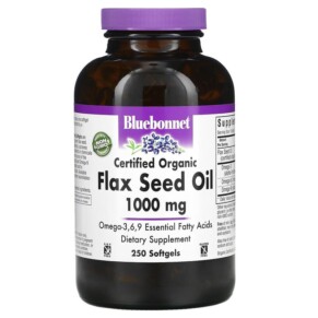 Thực phẩm chức năng Bluebonnet Nutrition Organic Flax Seed Oil 1.000 mg 250 Softgels 743715009233