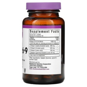 Thành phần vi chất của Bluebonnet Nutrition Plant-Based Omega-3-6-9 90 Softgels 743715010123