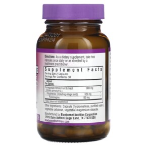 Thành phần vi chất của Bluebonnet Nutrition Pomegranate Whole Fruit Extract 60 Vegetable Capsules 743715009837