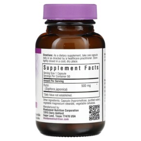 Thành phần vi chất của Bluebonnet Nutrition Rutin 500 mg 50 Vegetable Capsules 743715005648