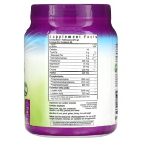Thành phần vi chất của Bluebonnet Nutrition Super Earth Lecithin Granules 25.4 oz (720 g) 743715009332