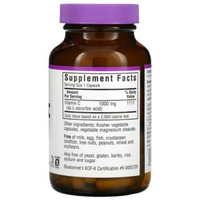 Thành phần vi chất của Bluebonnet Nutrition Vitamin C 1.000 mg 90 Vegetable Capsules 743715005167