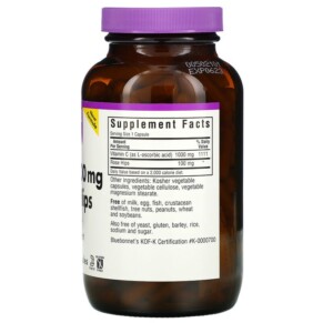Thành phần vi chất của Bluebonnet Nutrition Vitamin C Plus Rose Hips 1.000 mg 180 Vegetable Capsules 743715005754
