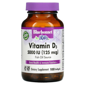 Thực phẩm chức năng Bluebonnet Nutrition Vitamin D3 125 mcg (5.000 IU) 100 Softgels 743715003217