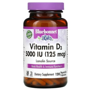 Thực phẩm chức năng Bluebonnet Nutrition Vitamin D3 125 mcg (5.000 IU) 120 Vegetable Capsule 743715003699