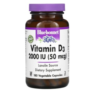 Thực phẩm chức năng Bluebonnet Nutrition Vitamin D3 50 mcg (2.000 IU) 180 Vegetable Capsules 743715003156