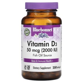 Thực phẩm chức năng Bluebonnet Nutrition Vitamin D3 50 mcg (2.000 IU) 250 Softgels 743715003194
