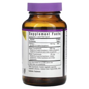 Thành phần vi chất của Bluebonnet Nutrition Vitamin E Complex Full Spectrum 60 Licaps 743715006010