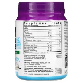 Thành phần vi chất của Bluebonnet Nutrition Whey Protein Isolate French Vanilla 1 lb. (462 g) 743715015647