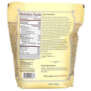 Thành phần vi chất của Bob's Red Mill Organic Flaxseed Meal Whole Ground 32 oz (907 g) 039978049377