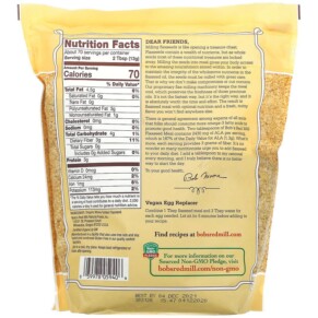 Thành phần vi chất của Bob's Red Mill Organic Golden Flaxseed Meal 32 oz (907 g) 039978059406