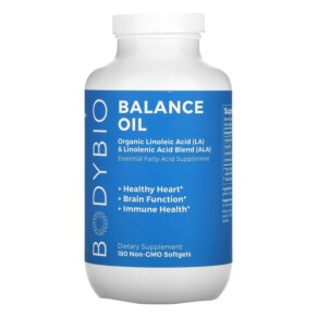 Thực phẩm chức năng BodyBio Balance Oil Linoleic Acid (LA) & Linolenic Acid Blend (ALA) 180 Non-GMO Softgels 743474911020