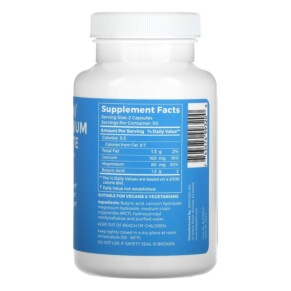 Thành phần vi chất của BodyBio Calcium/ Magnesium Butyrate 100 Non-GMO Capsules 743474993200