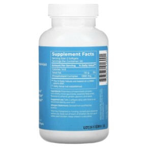 Thành phần vi chất của BodyBio PC Liposomal Phospholipid Complex 100 Non-GMO Softgels 743474916001