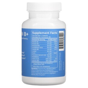 Thành phần vi chất của BodyBio Vitamin B+ 90 Non-GMO Capsules 743474898109