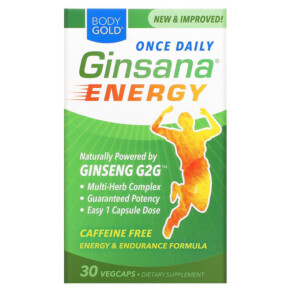Thực phẩm chức năng BodyGold Ginsana Energy Caffeine Free 30 VegCaps 793190710964