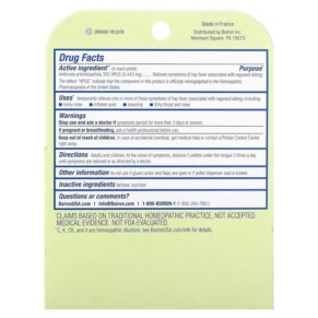 Thành phần vi chất của Boiron Ambrosia Ragweed Allergy Relief Meltaway Pellets 3 Tubes 80 Pellets Each 306962020002