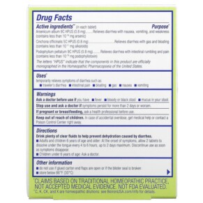 Thành phần vi chất của Boiron Diaralia Diarrhea Relief Unflavored 60 Meltaway Tablets 306969095041