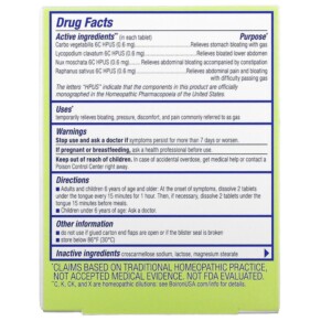 Thành phần vi chất của Boiron Gasalia Gas Relief Unflavored 60 Meltaway Tablets 306962609603