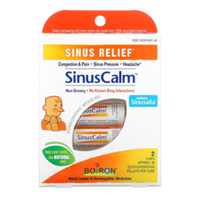 Thực phẩm chức năng Boiron SinusCalm Sinus Relief 2 Tubes Approx. 80 Quick-Dissolving Pallets Per Tube 306969347423