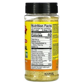 Thành phần vi chất của Bragg Nutritional Yeast 4.5 oz (127 g) 074305066054