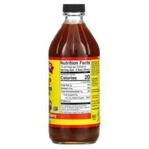Thành phần vi chất của Bragg Organic Apple Cider Vinegar Raw-Unfiltered Orange Tart Cherry 16 fl oz (473 ml) 074305015168