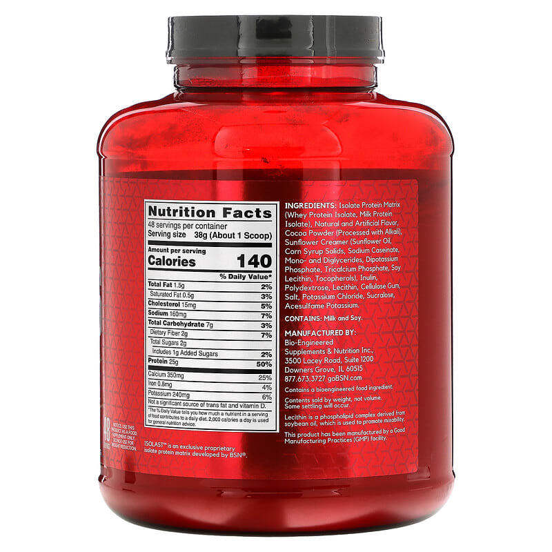 BSN Syntha-6 Isolate Protein Powder Drink Mix Chocolate Milkshake 4.02 lb (1.82 kg) 2 Thành phần vi chất của BSN Syntha-6 Isolate Protein Powder Drink Mix Chocolate Milkshake 4.02 lb (1.82 kg) 834266076208