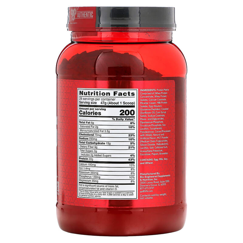 BSN Syntha-6 Ultra Premium Protein Matrix Chocolate Milkshake 2.91 lb (1.32 kg) 2 Thành phần vi chất của BSN Syntha-6 Ultra Premium Protein Matrix Chocolate Milkshake 2.91 lb (1.32 kg) 834266006205