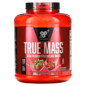 Thực phẩm chức năng BSN True-Mass Ultra Premium Protein/Carb Matrix Strawberry Milkshake 5.82 lbs (2.64 kg) 834266006502