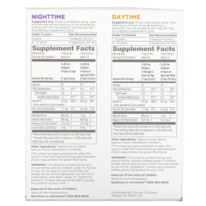 Thành phần vi chất của Burt's Bees Kids Daytime/Nighttime Cough Syrup & Immune Support Combo Pack Natural Grape 2 Pack 4 fl oz (118 ml) Each 070030165499