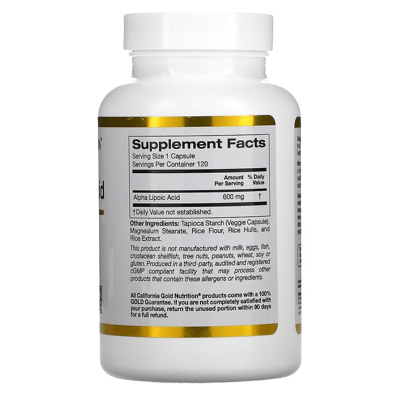 California Gold Nutrition Alpha Lipoic Acid 600 mg 120 Veggie Capsules 2 Thành phần vi chất của California Gold Nutrition Alpha Lipoic Acid 600 mg 120 Veggie Capsules 898220013647