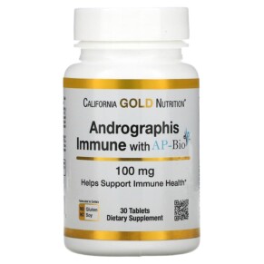 Thực phẩm chức năng California Gold Nutrition Andrographis Immune with AP-BIO 100 mg 30 Tablets 898220020300