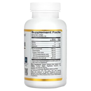 Thành phần vi chất của California Gold Nutrition Antarctic Krill Oil Omega-3 Phospholipids Complex with Astaxanthin Natural Strawberry and Lemon Flavor 1.000 mg 120 Fish Gelatin Softgels 898220011025