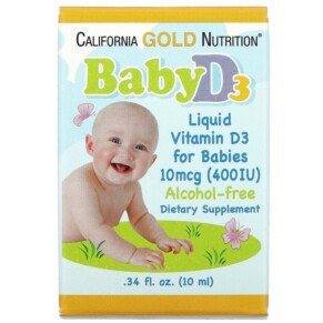 Thực phẩm chức năng California Gold Nutrition Baby Vitamin D3 Liquid 10 mcg (400 IU) 0.34 fl oz (10 ml) 898220010349