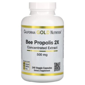 Thực phẩm chức năng California Gold Nutrition Bee Propolis 2X Concentrated Extract 500 mg 240 Veggie Caps 898220009466