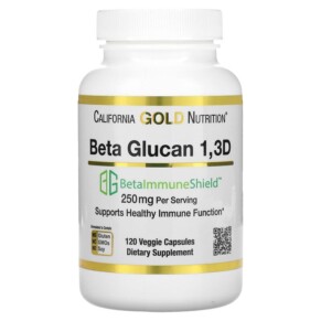Thực phẩm chức năng California Gold Nutrition Beta Glucan 1-3D with Beta-ImmuneShield 125 mg 120 Veggie Capsules 898220017966